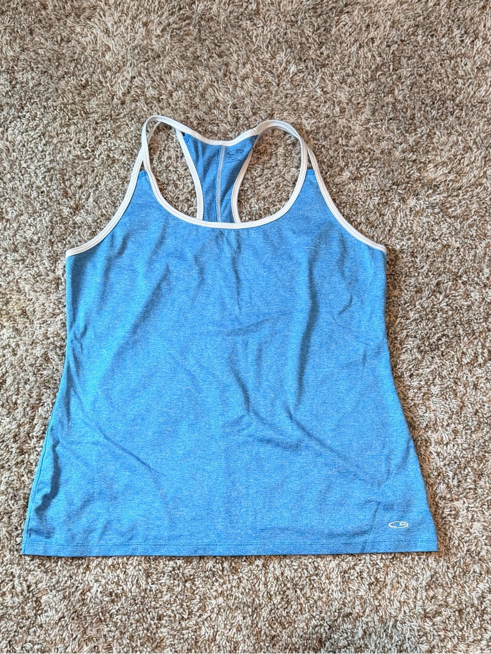 Champion 9 Light Blue Racerback Athletic Tank with White Trim - Picture 2 of 4